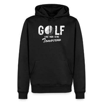 Citation Golf Like There Is No Tomorrow - Sweat à capuche Premium bio Homme - noir - Devant - Nico (187cm)