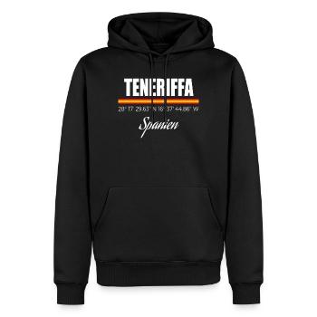 Teneriffa - Männer Premium Bio Hoodie - Schwarz - Vorne - Nico (187cm)