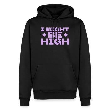 Je pourrais être défoncé - Motif Pop Art - Sweat à capuche Premium bio Homme - noir - Devant - Nico (187cm)