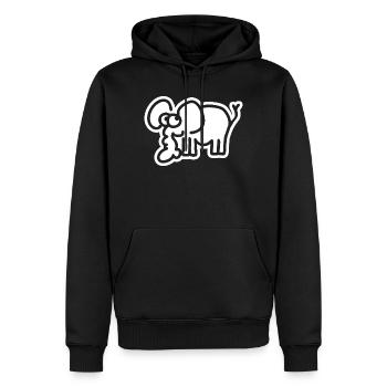 Kleiner Elefant – süßes Safari Comic Tier-Motiv - Männer Premium Bio Hoodie - Schwarz - Vorne - Nico (187cm)