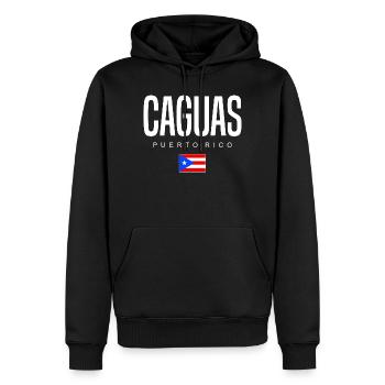 Caguas Porto Rico Portoricains - Sweat à capuche Premium bio Homme - noir - Devant - Nico (187cm)