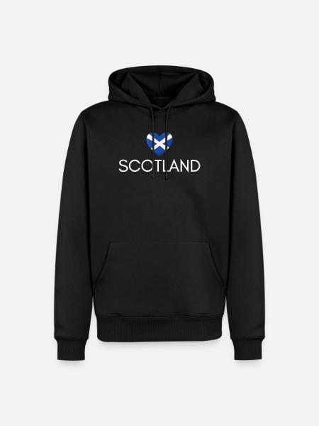 Cœur avec drapeau écossais, fierté écossaise - Sweat à capuche Premium bio Homme - noir