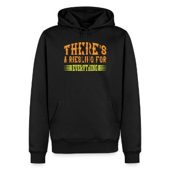 There´s Riesling for everything - Männer Premium Bio Hoodie - Schwarz - Vorne - Nico (187cm)