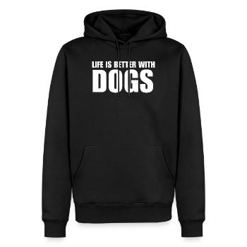 La vie est meilleure avec les chiens Idée cadeau - Sweat à capuche Premium bio Homme - noir - Devant - Nico (187cm)