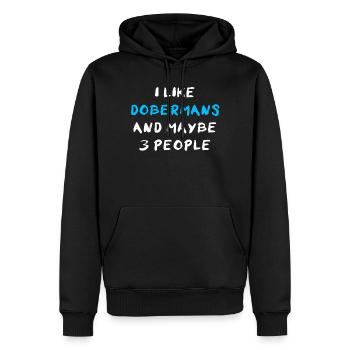 Doberman Dobermann - Sweat à capuche Premium bio Homme - noir - Devant - Nico (187cm)