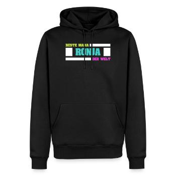 Mutter Ronja - Männer Premium Bio Hoodie - Schwarz - Vorne - Nico (187cm)