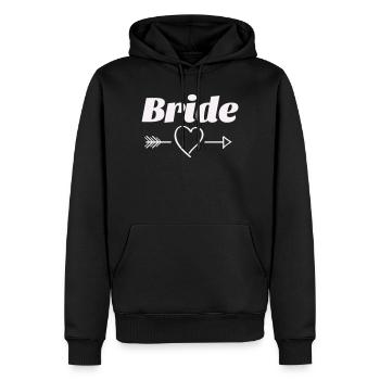 Conception de flèche de coeur de mariée - Sweat à capuche Premium bio Homme - noir - Devant - Nico (187cm)