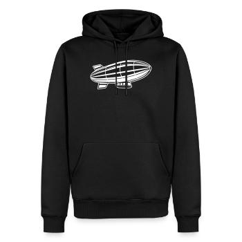 Airship Silhouette Zeppelin - Men’s Premium Organic Hoodie - black - Front - Nico (187cm)