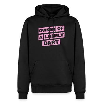 Fléchettes Chemise Sweat à capuche Propriétaire d’une fléchette solitaire - Sweat à capuche Premium bio Homme - noir - Devant - Nico (187cm)