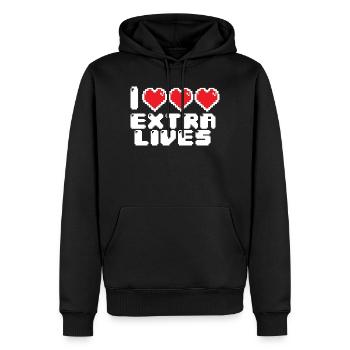 Coeur Pixel Extrême - Sweat à capuche Premium bio Homme - noir - Devant - Nico (187cm)