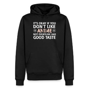 Tout le monde n’aime pas dire que l’anime - Sweat à capuche Premium bio Homme - noir - Devant - Nico (187cm)