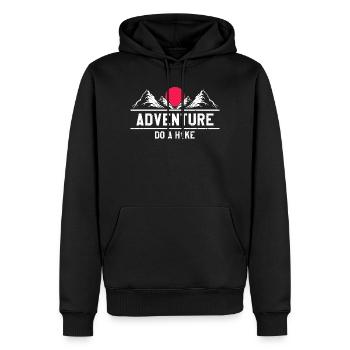 L’aventure vous attend : Partez à l’aventure, faites de la randonnée, des sentiers naturels - Sweat à capuche Premium bio Homme - noir - Devant - Nico (187cm)