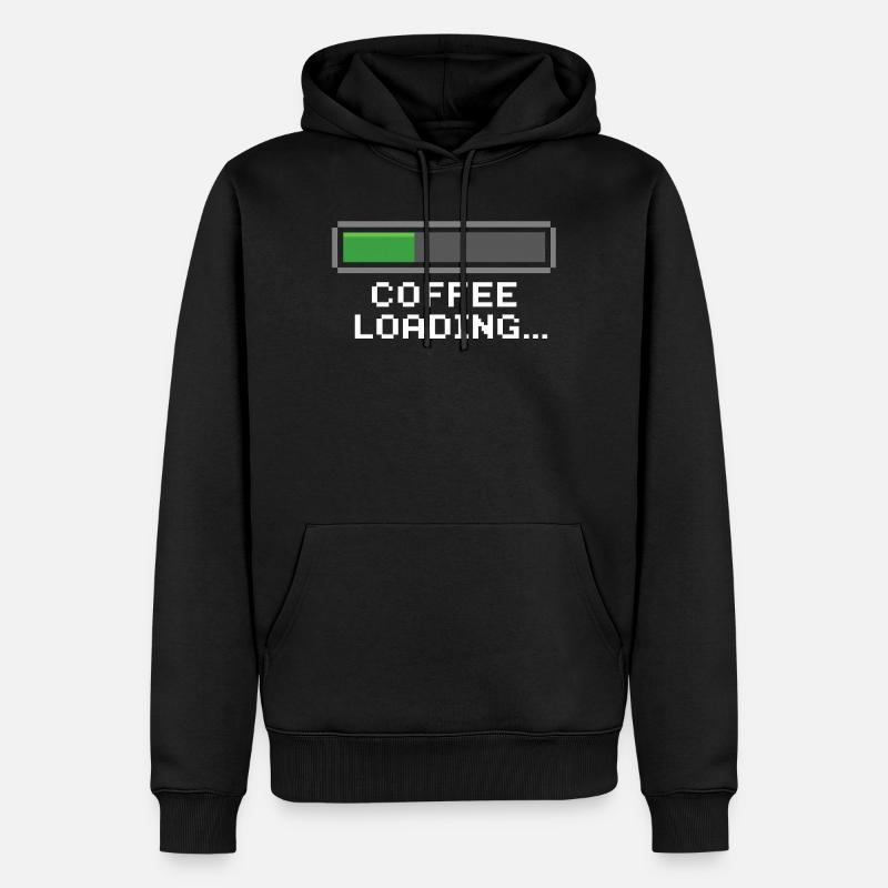 Barre de chargement de café Pixel - Sweat à capuche Premium bio Homme - noir
