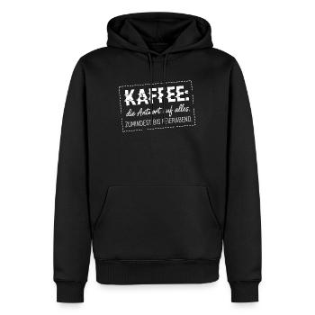 Kaffee die Antwort auf alles - Männer Premium Bio Hoodie - Schwarz - Vorne - Nico (187cm)