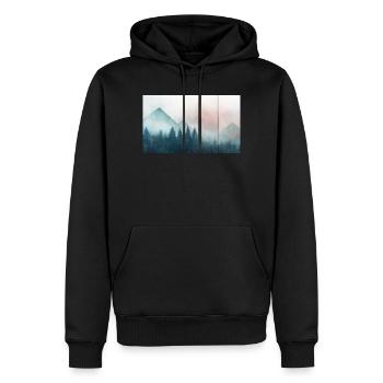 Berge Vintage - Männer Premium Bio Hoodie - Schwarz - Vorne - Nico (187cm)