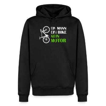 ONE MAN ONE BIKE NO MOTOR Anti E-Bike Road Bike - Men’s Premium Organic Hoodie - black - Front - Nico (187cm)