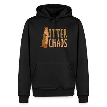 Pun Seeotter Cartoon - Männer Premium Bio Hoodie - Schwarz - Vorne - Nico (187cm)