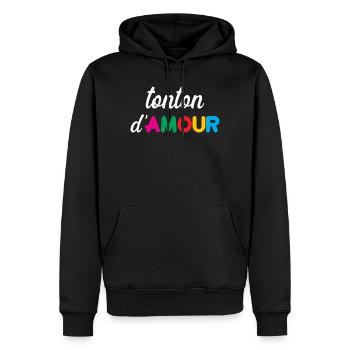 Onkel der Liebe - Familie - Weihnachten - Männer Premium Bio Hoodie - Schwarz - Vorne - Nico (187cm)