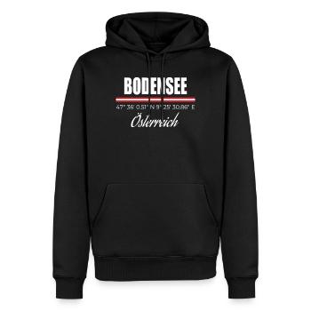Lake Constance - Men’s Premium Organic Hoodie - black - Front - Nico (187cm)