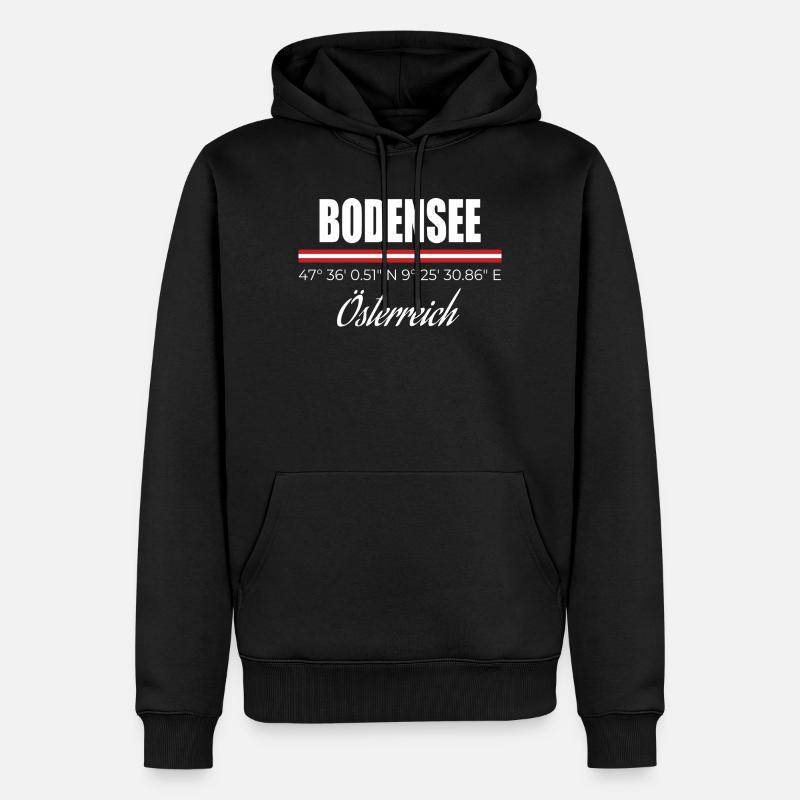 Bodensee - Männer Premium Bio Hoodie - Schwarz