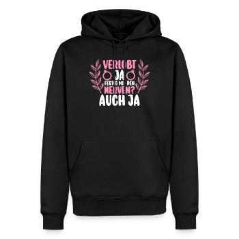 JGA Team Braut Junggesellinnenabschied - Männer Premium Bio Hoodie - Schwarz - Vorne - Nico (187cm)