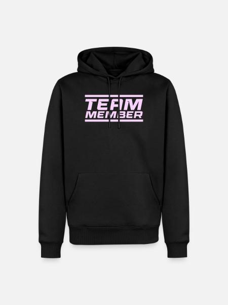 Team Member Lettering Lavender - Men’s Premium Organic Hoodie - black
