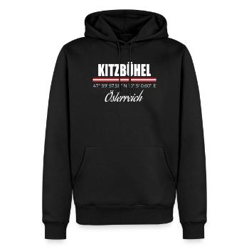Kitzbühel - Sweat à capuche Premium bio Homme - noir - Devant - Nico (187cm)