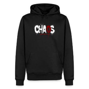 Symbolisme des éclaboussures de chaos - Sweat à capuche Premium bio Homme - noir - Devant - Nico (187cm)