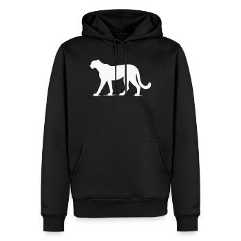 Gepard Tier  - Männer Premium Bio Hoodie - Schwarz - Vorne - Nico (187cm)