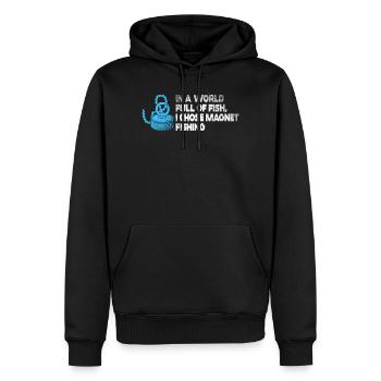 Neodym-Magnet zum Angeln, magnetischer Fischer - Männer Premium Bio Hoodie - Schwarz - Vorne - Nico (187cm)