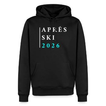 Apres Ski 2026 - Männer Premium Bio Hoodie - Schwarz - Vorne - Nico (187cm)