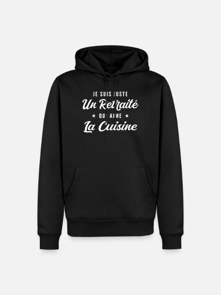 Retired Gourmet: I Love Cooking - Men’s Premium Organic Hoodie - black