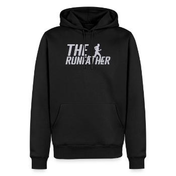 Marathonien The Runfather Running - Sweat à capuche Premium bio Homme - noir - Devant - Nico (187cm)