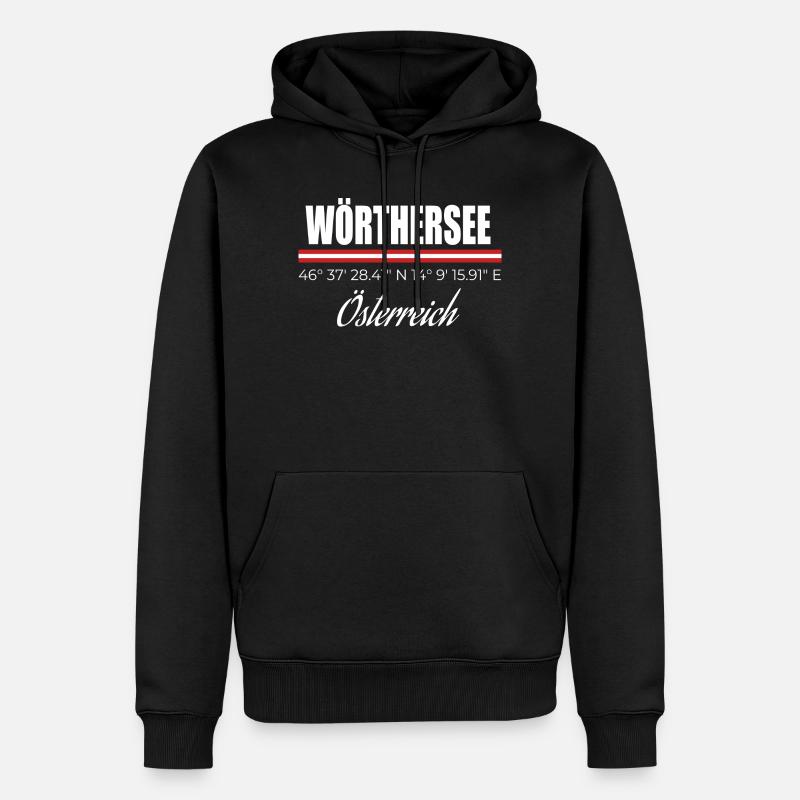 Lac de Wörthersee - Sweat à capuche Premium bio Homme - noir