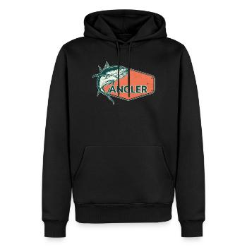 Angler Fish USA Design Orange - Männer Premium Bio Hoodie - Schwarz - Vorne - Nico (187cm)