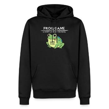 Frog Game Don't Look at the Frog Funny Fr - Men’s Premium Organic Hoodie - black - Front - Nico (187cm)