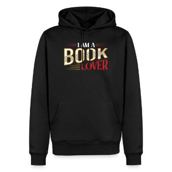 Ich bin Buchliebhaber Retro Typografie - Männer Premium Bio Hoodie - Schwarz - Vorne - Nico (187cm)