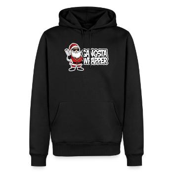 Gangsta Wrapper Santa Weihnachtsdesign - Männer Premium Bio Hoodie - Schwarz - Vorne - Nico (187cm)
