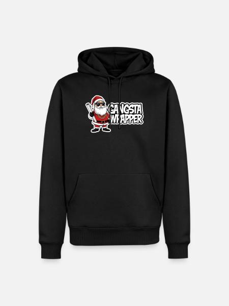 Gangsta Wrapper Santa Christmas Design - Men’s Premium Organic Hoodie - black