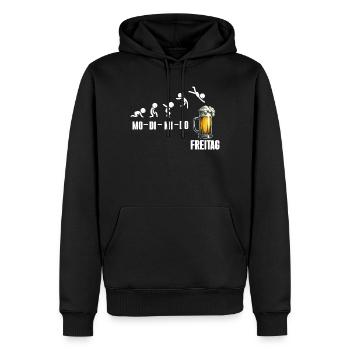 Vendredi week-end Amateurs de bière Buveurs de bière - Sweat à capuche Premium bio Homme - noir - Devant - Nico (187cm)