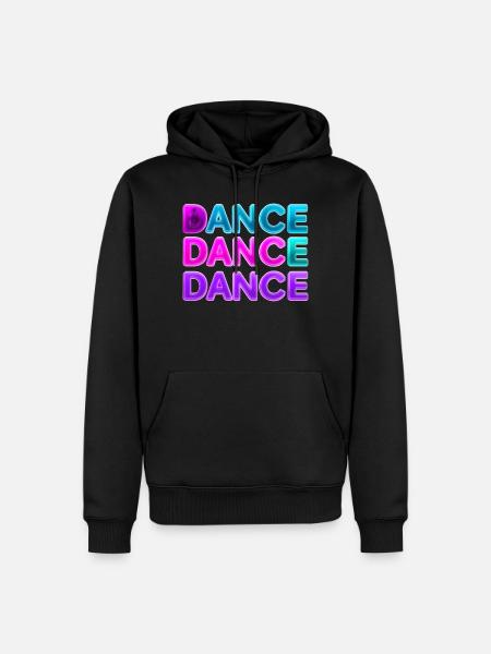 DANCE DANCE DANCE – Neon 80s with speakers - Men’s Premium Organic Hoodie - black