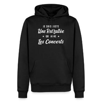 Ich bin im Ruhestand und liebe Konzerte - Männer Premium Bio Hoodie - Schwarz - Vorne - Nico (187cm)