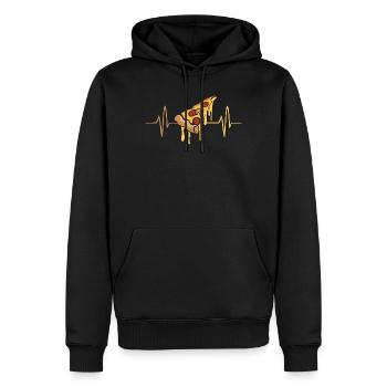 Pizza Puls Herzschlag - Männer Premium Bio Hoodie - Schwarz - Vorne - Nico (187cm)