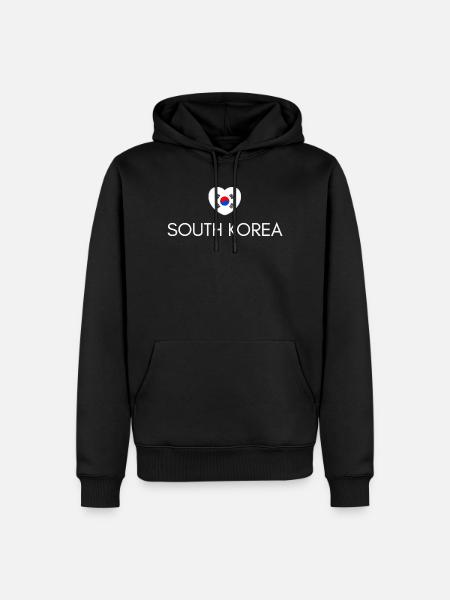 Heart with South Korean flag - Men’s Premium Organic Hoodie - black