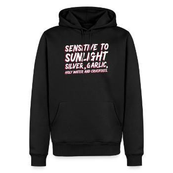 My Kind Of Sensitive - Men’s Premium Organic Hoodie - black - Front - Nico (187cm)