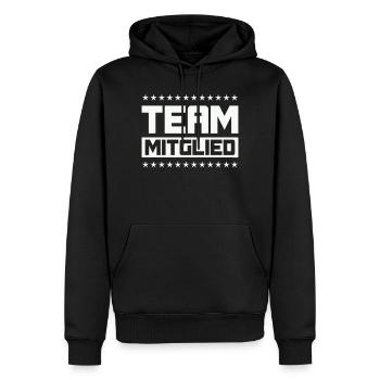 Team Mitglied - Männer Premium Bio Hoodie - Schwarz - Vorne - Nico (187cm)