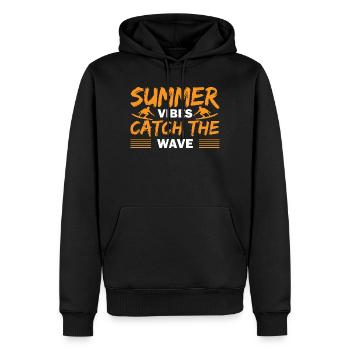 Summer catch the wave - Männer Premium Bio Hoodie - Schwarz - Vorne - Nico (187cm)
