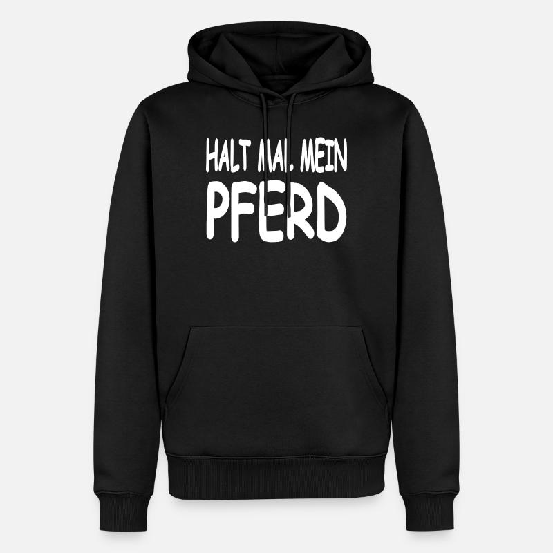 Pferde - Männer Premium Bio Hoodie - Schwarz