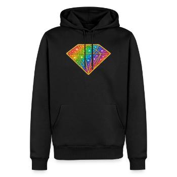 Diamants arc-en-ciel scintillants - Sweat à capuche Premium bio Homme - noir - Devant - Nico (187cm)