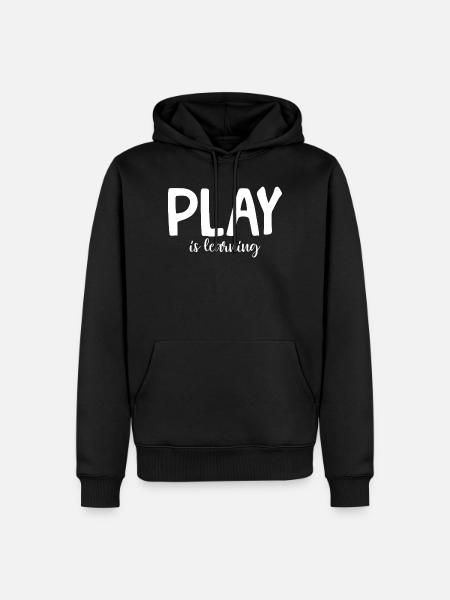 Playing is learning, preschool, preschool, kindergarten - Men’s Premium Organic Hoodie - black